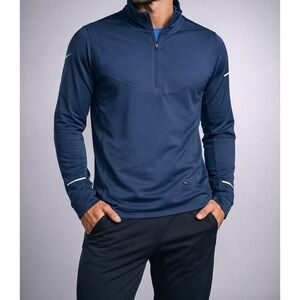 Nike Running 1/4 Zip Pullover Dri-Fit Size Med Navy Blue Training Pullover